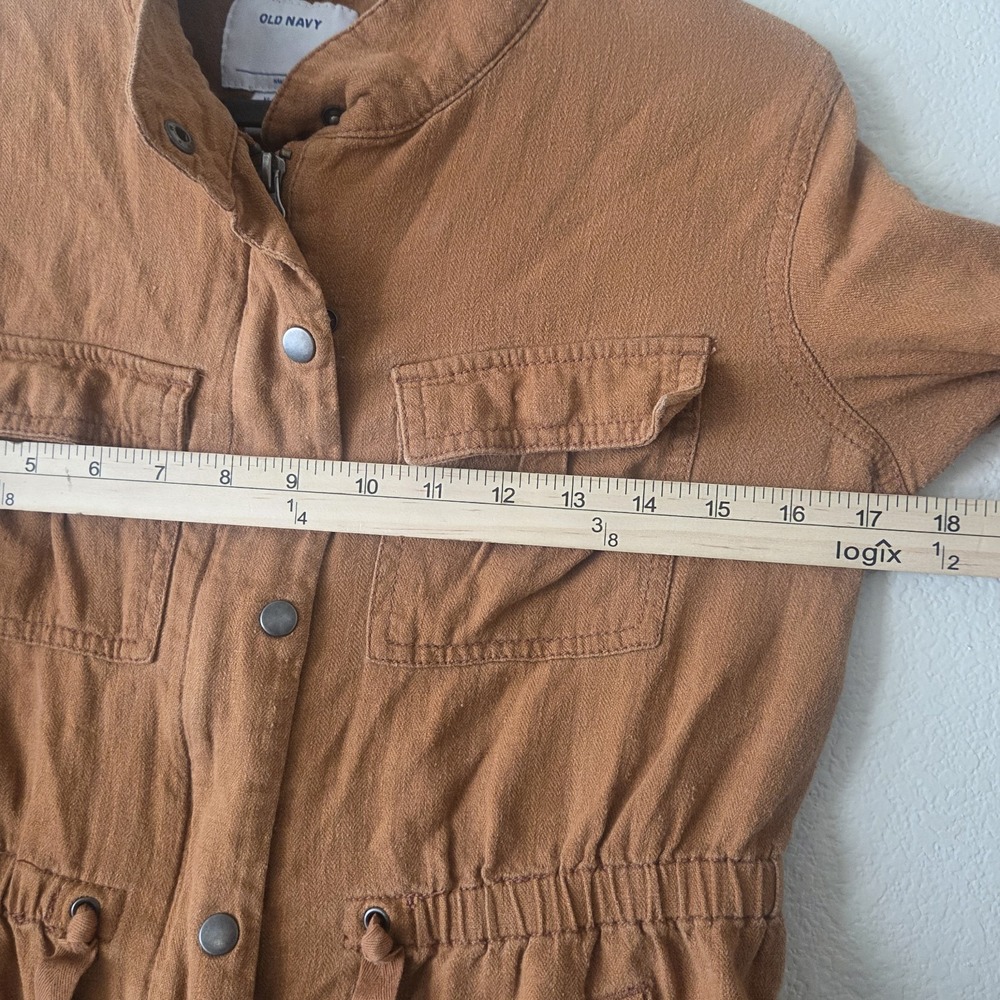Old Navy Junior's Tan Brown Utility Military Jacket Size XL 14 Some Flaws Seepic - Picture 9 of 14